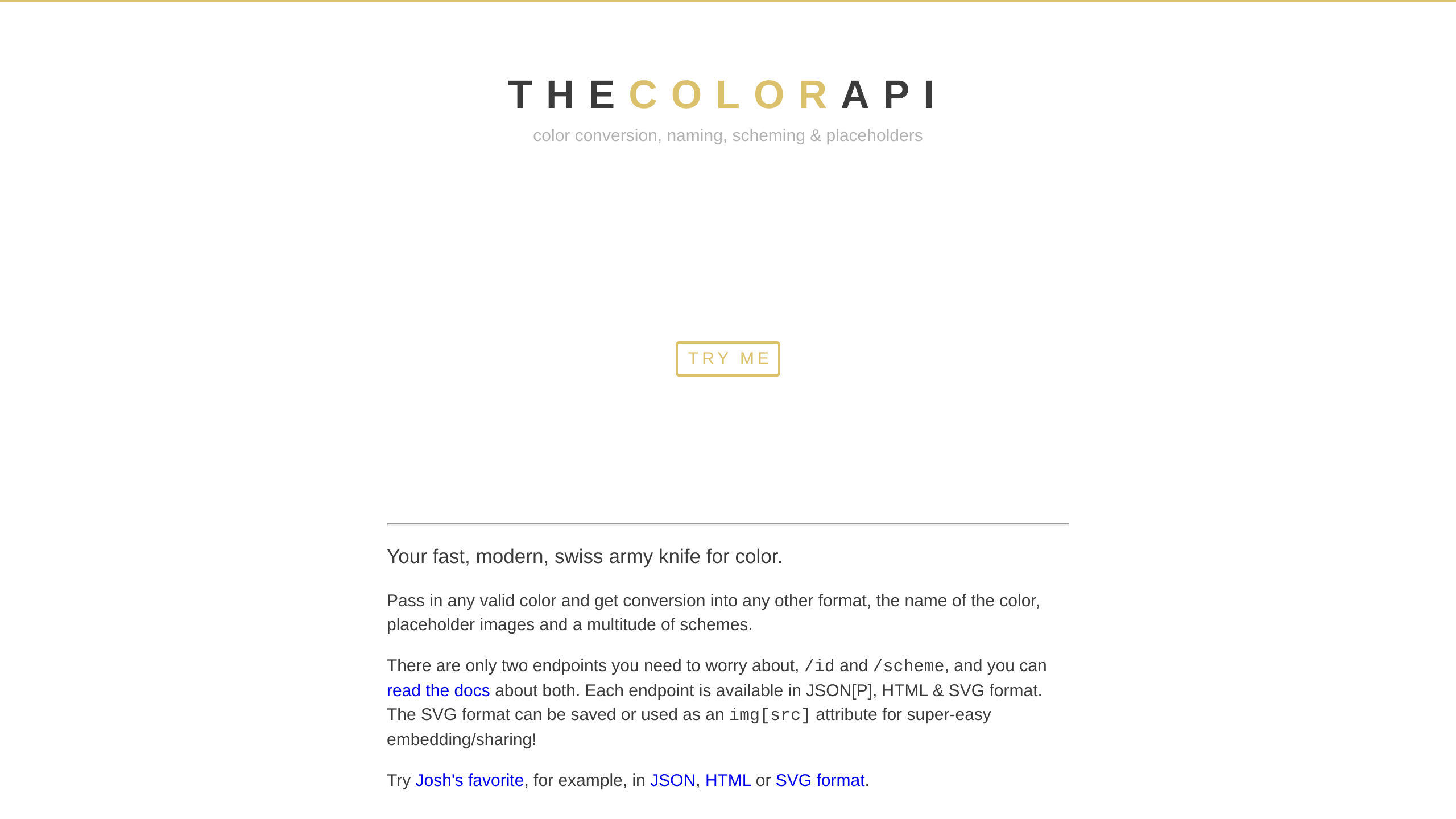 The Color's website screenshot