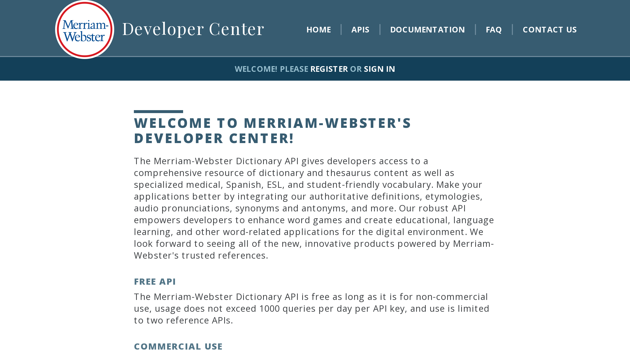 Merriam-Webster's website screenshot