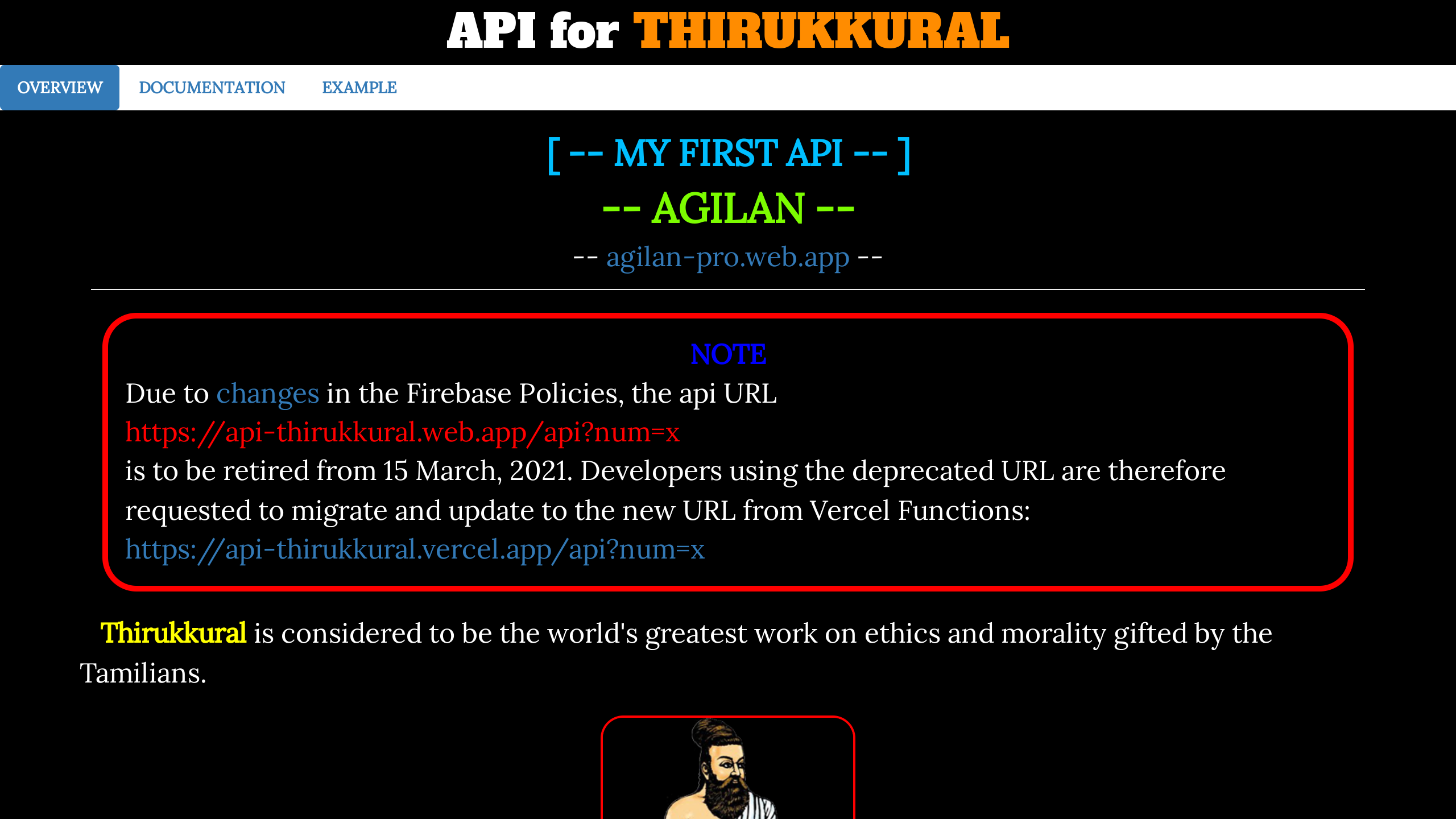 Thirukkural's website screenshot