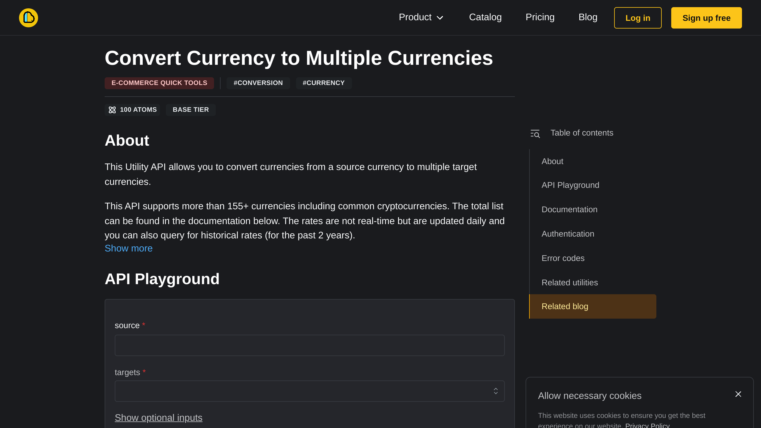 Convert Currency to Multiple Currencies's website screenshot