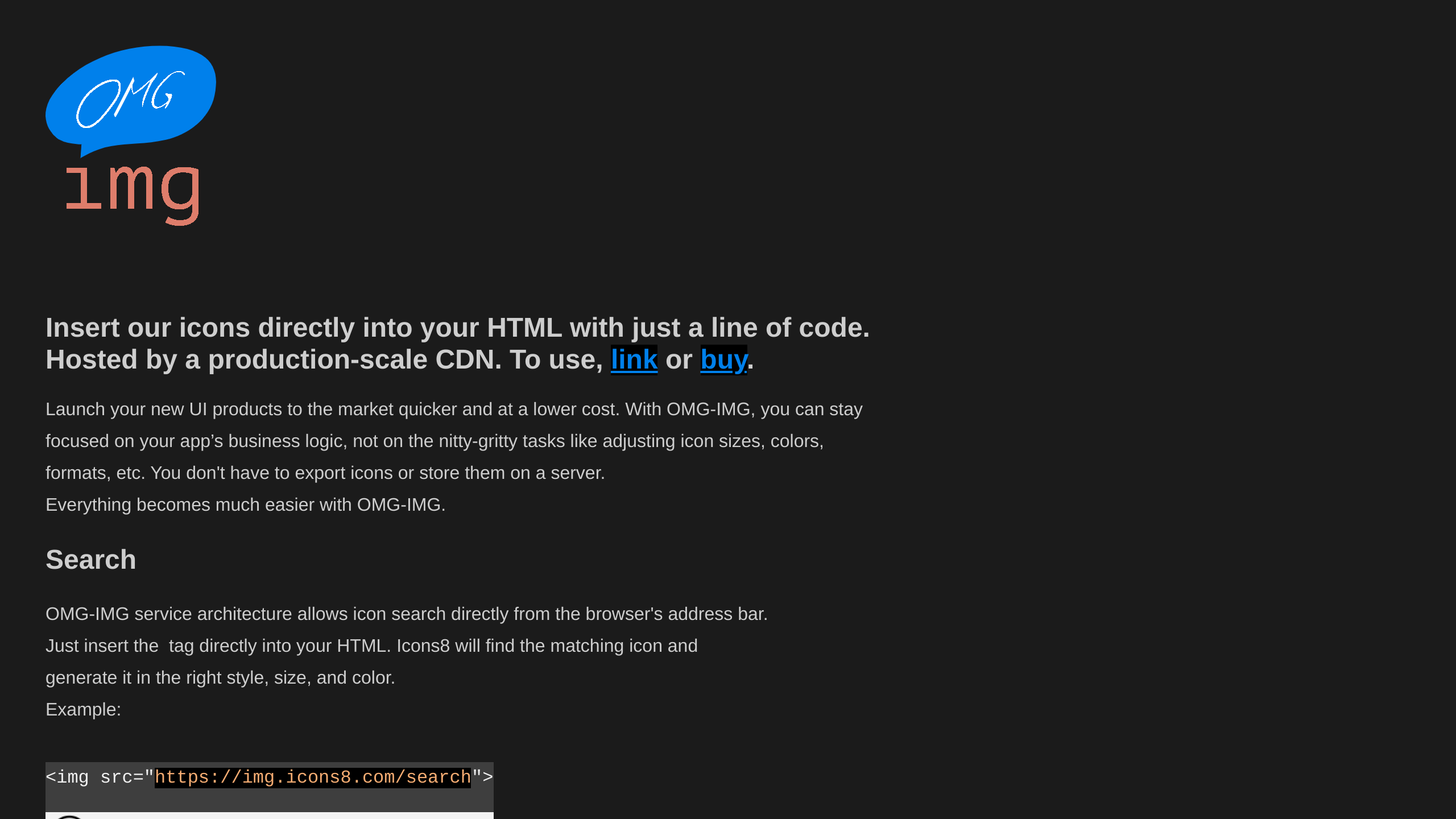 Icons8's website screenshot